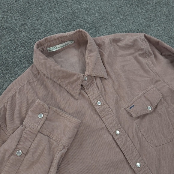 Criquet Other - Criquet Shirt Mens Large Pink Corduroy Pearl Snap Western Button Up Casual Prep